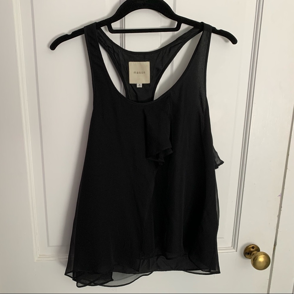Mason silk black top